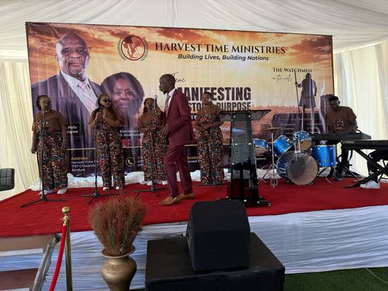 The praise team in worship on the conference stage