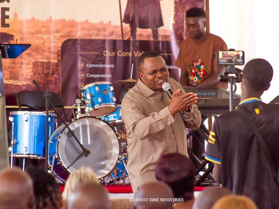 A minister ministering in song and word