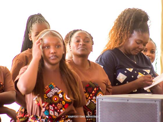 The youth worship team ministering