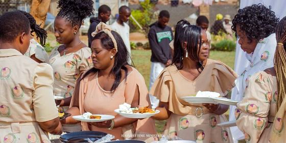 Members sharing the meal together